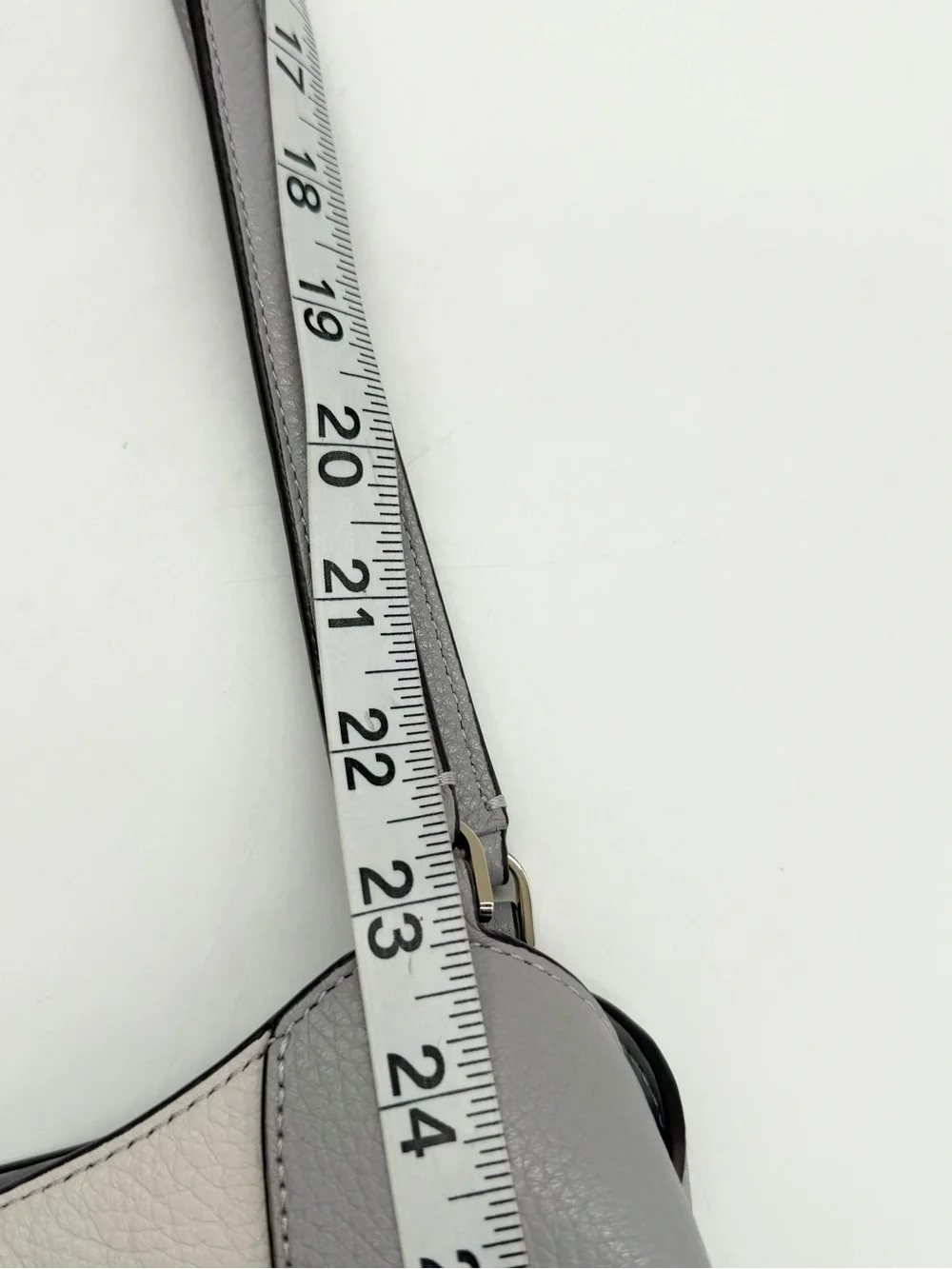 Kate Spade Lena Large 3-Compartment Shoulder Bag Ivory & Gray Leather Women